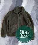 Shein 146 152 ciepła bluza na zamek bez kaptura khaki