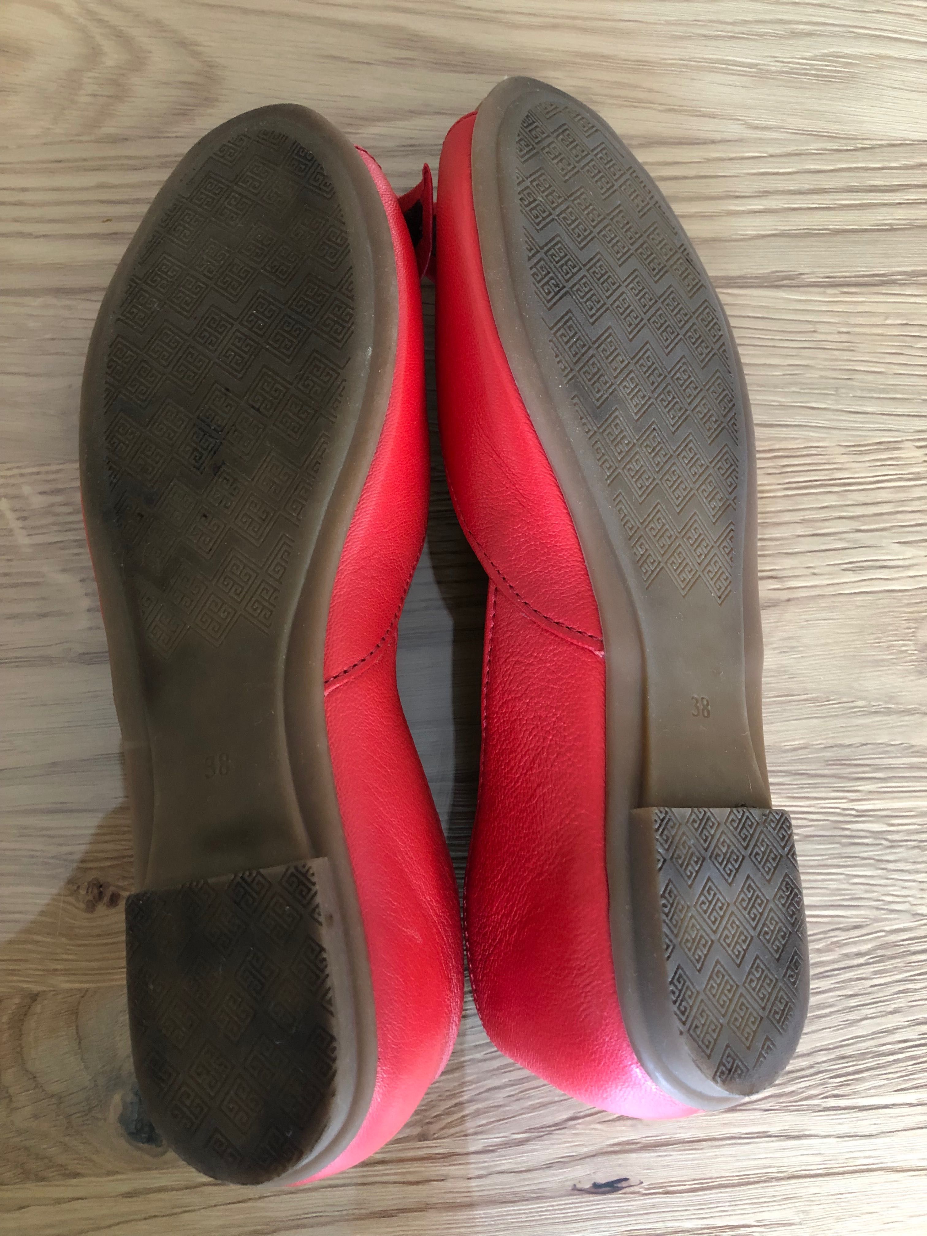 Sandały półbuty malinowy kokardka rozm. 38 wkł. 25cm skóra