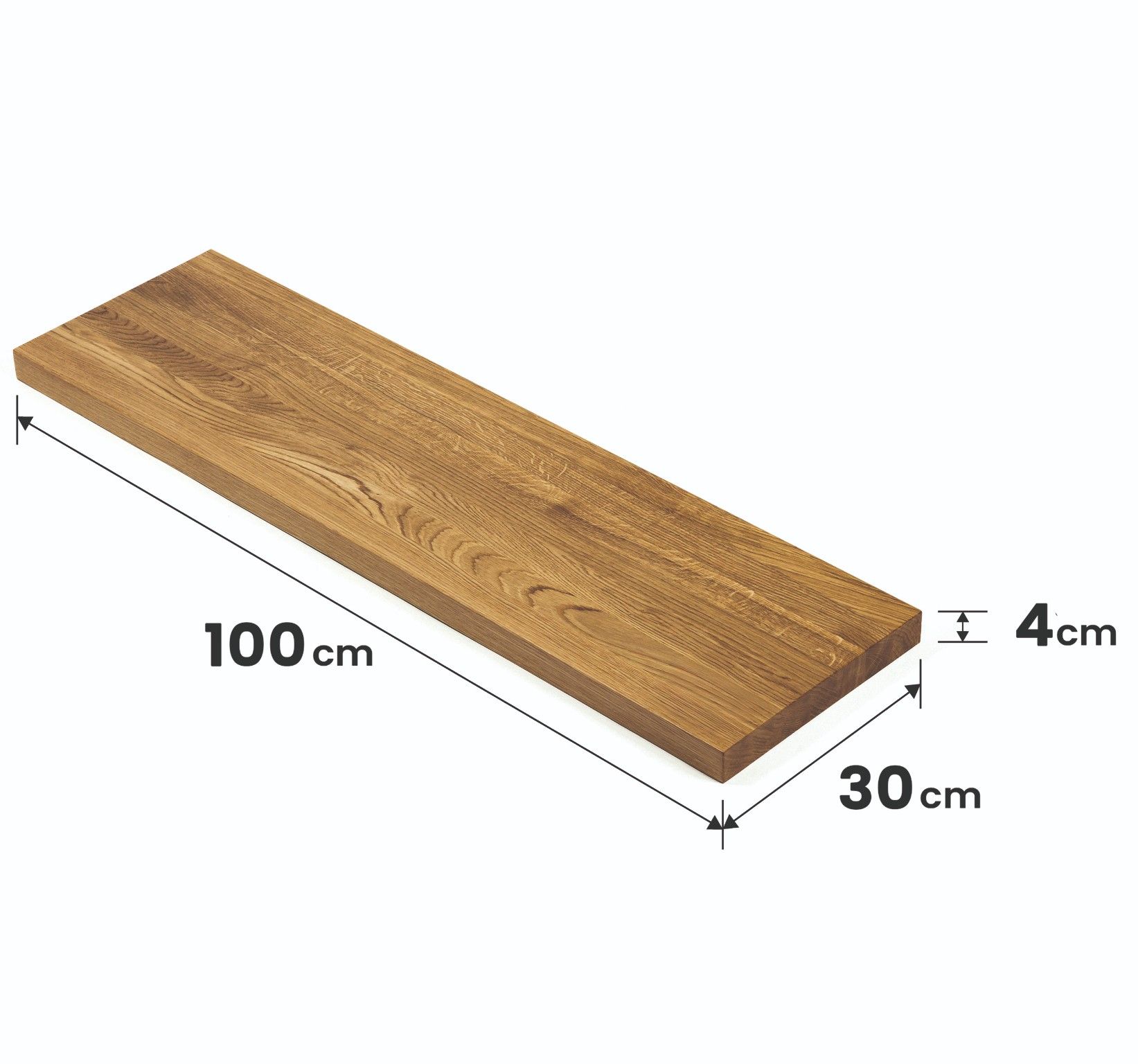 Schody stopień lakierowany dębowy lity A/B 100x30x4cm lub NA WYMIAR