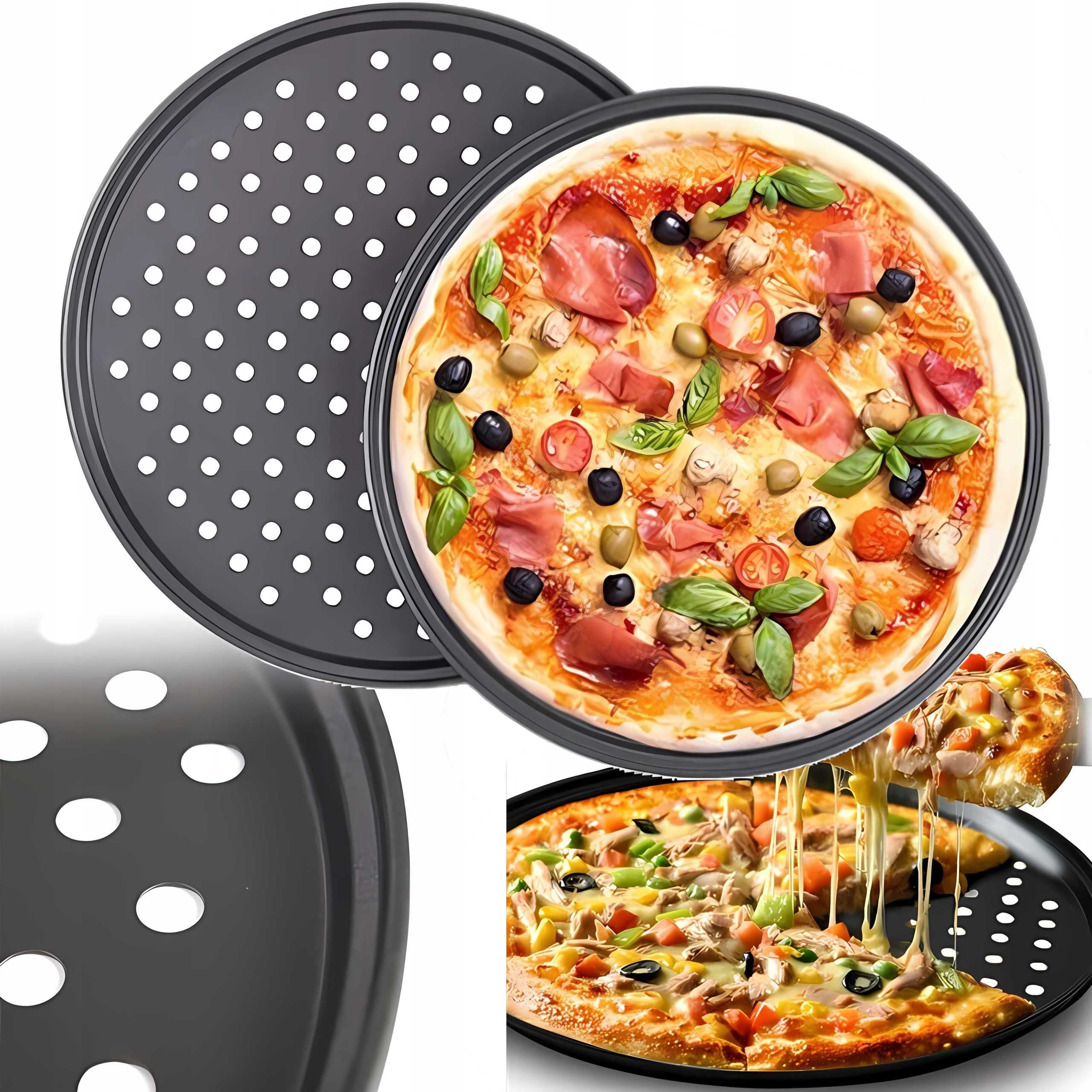 Blacha Forma Pieczenia Pizzy Na Pizzę Nieprzywierająca Blaszka Okrągła