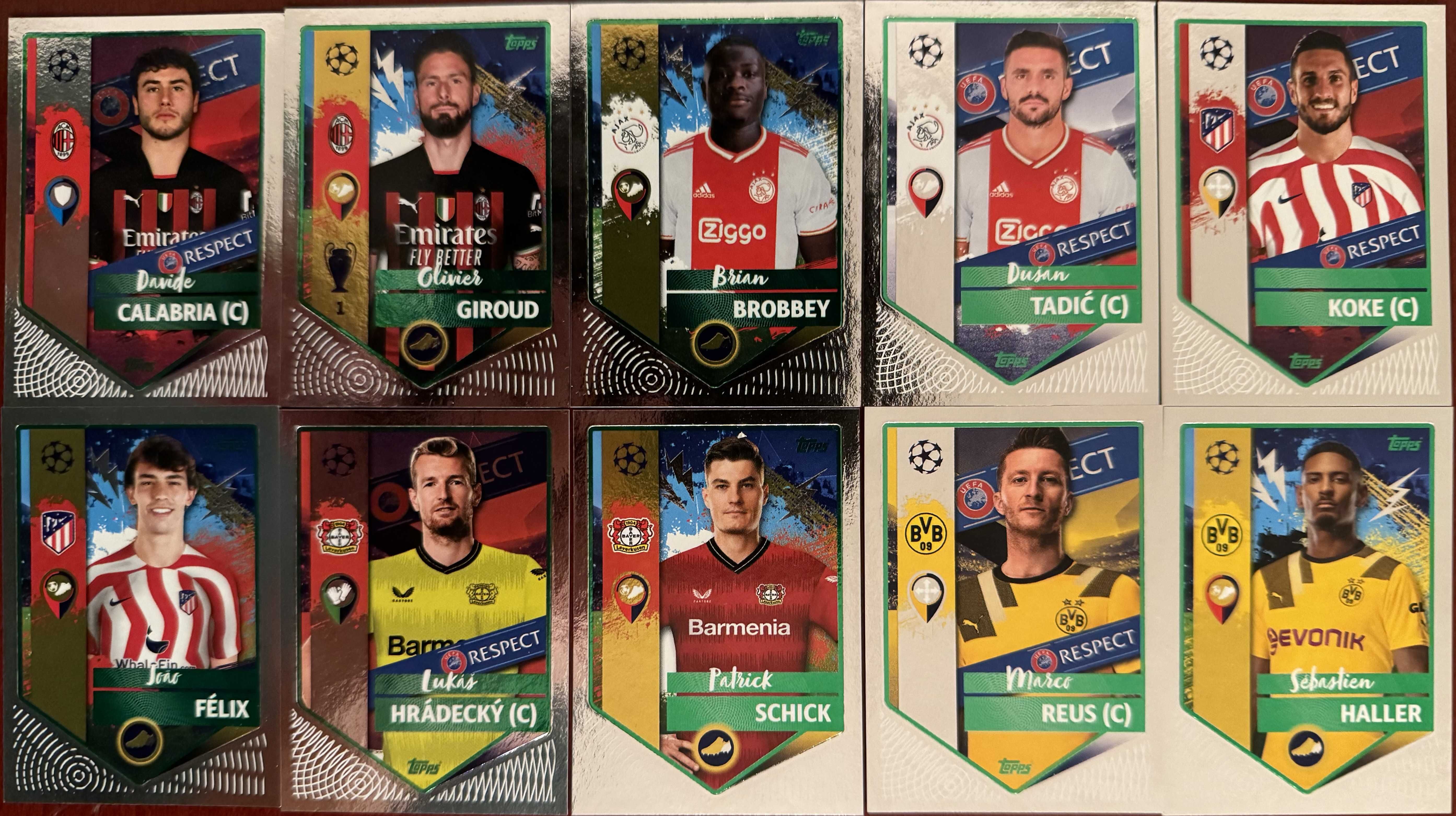 Topps UEFA Champions League 2022/23 Zielony równoległy naklejki (1sz)