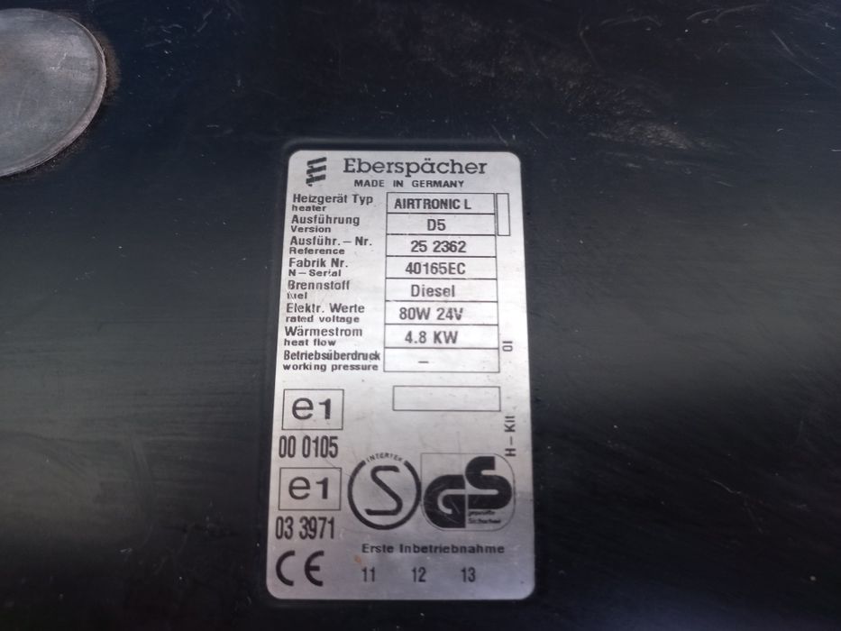 Webasto Eberspacher Airtronic D5 24V D 4.8kW ogrzewanie postojowe
