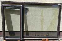 Okna z demontażu dwuszybowe białe/brąz 237 x 147cm  rolety wewnętrzne