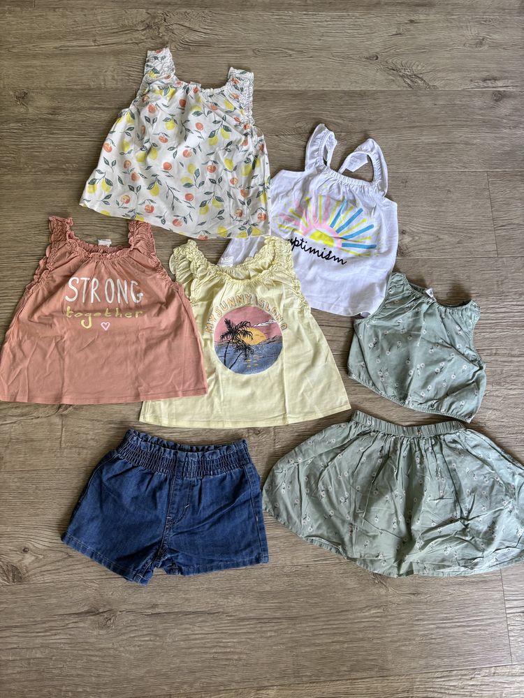 Zestaw komplet na lato HM h&m r. 92 koszuki, spódniczka, spodenki.