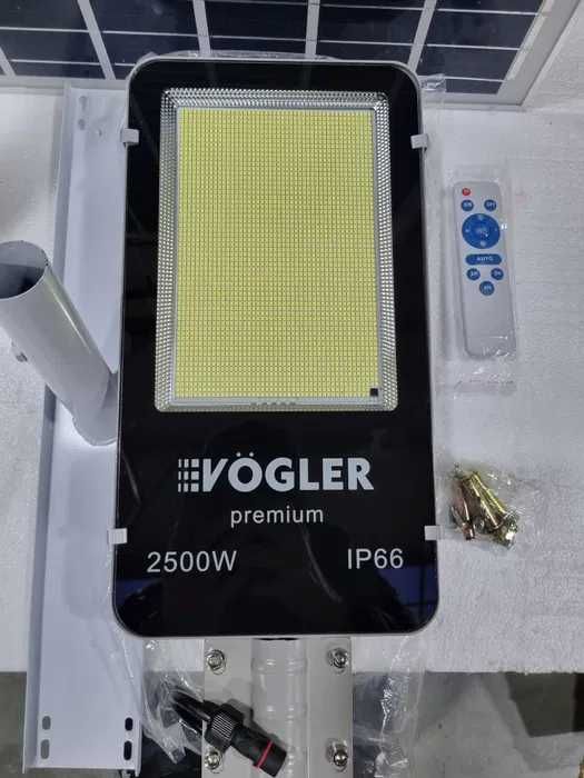 Mocna Lampa Solarna LED 2500W Czujnik Zmierzchu Uliczna Vogler Premium