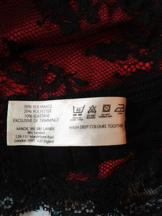 Pas do pończoch czarny, koronka 44/46 Bhs