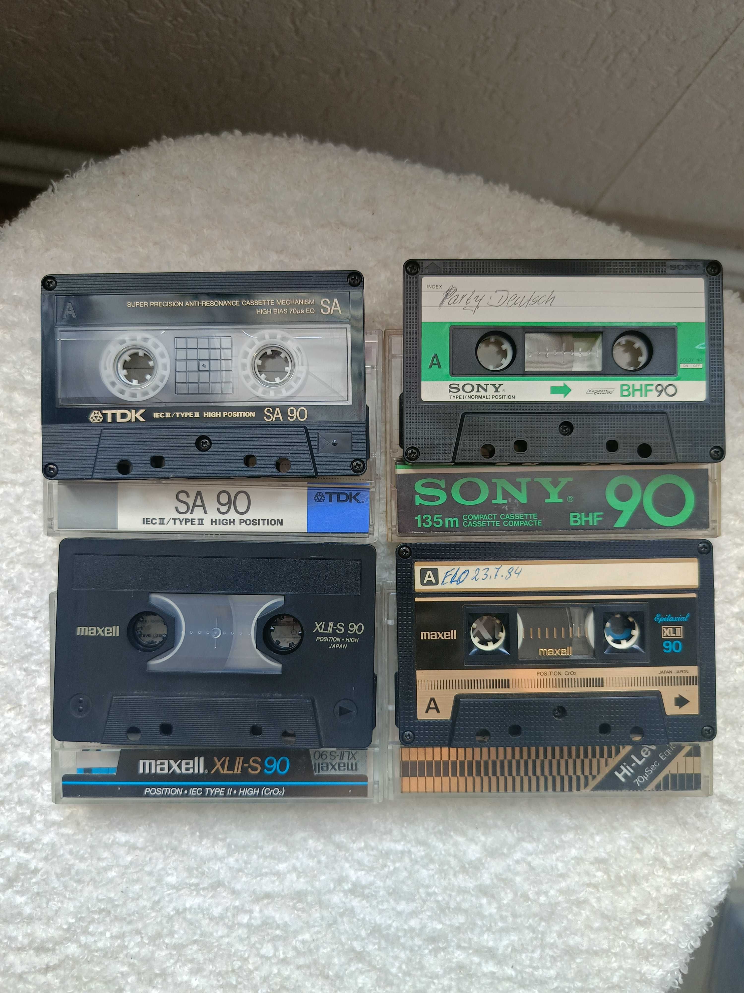 Kasety magnetofonowe MAXELL SONY TDK 4 szt.