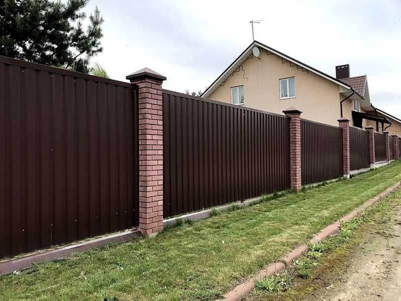 Установка ЗАБОРА • из профнастила • НЕДОРОГОЙ забор под ключ
