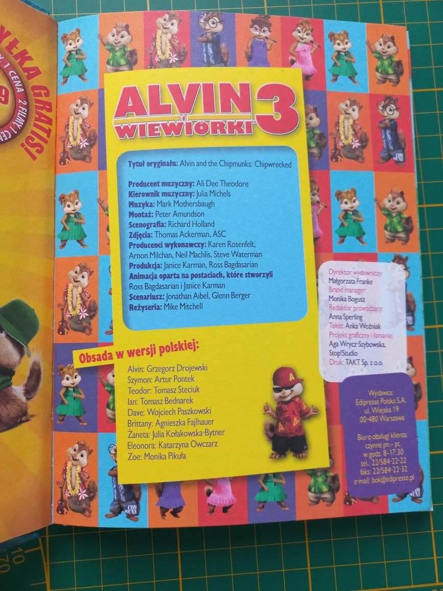 Alvin i wiewiórki 3 książka i film na DVD