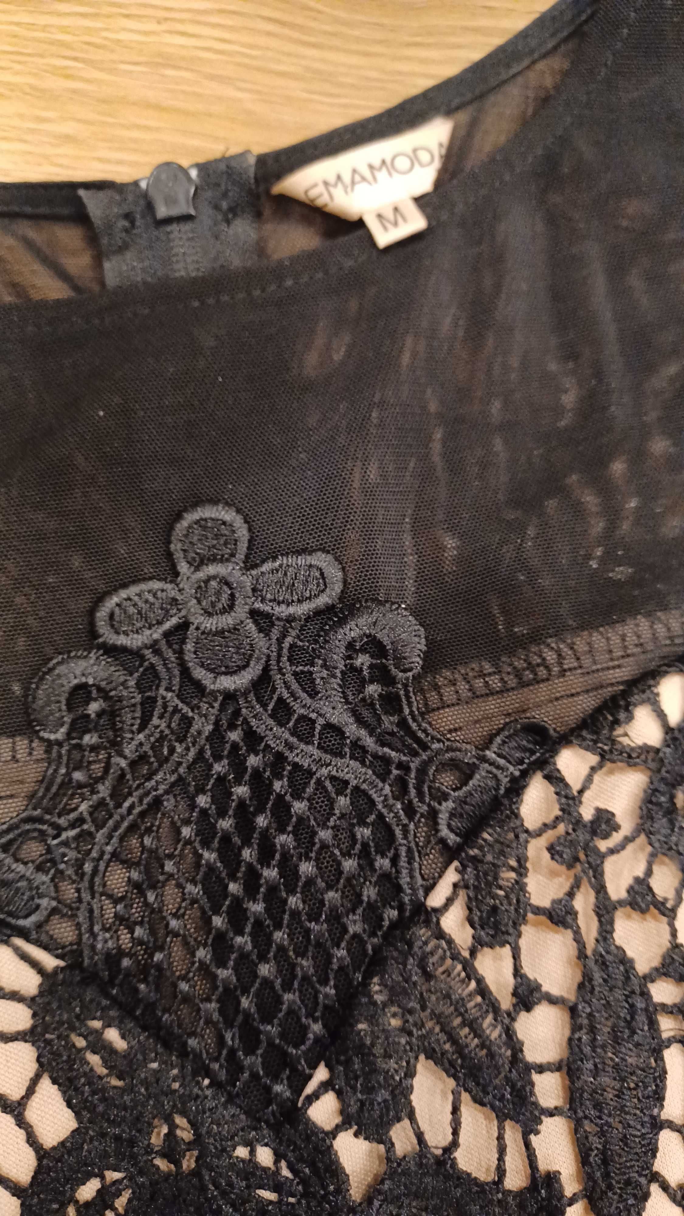 Sukienka elegancka wieczorowa wizytowa z koronki czarna rozm. M 38
