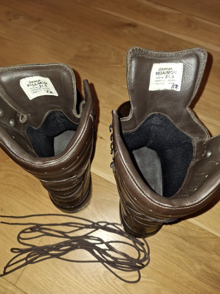 933A/MON  buty zimowe brązowe wojskowe rozmiar 24.5