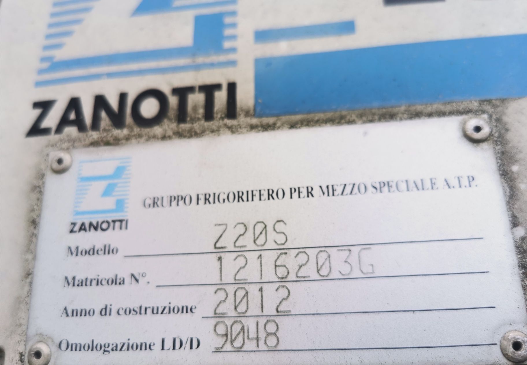 Agregat chłodniczy Zanotti 20 s 12 V Iveco sprinter komplet