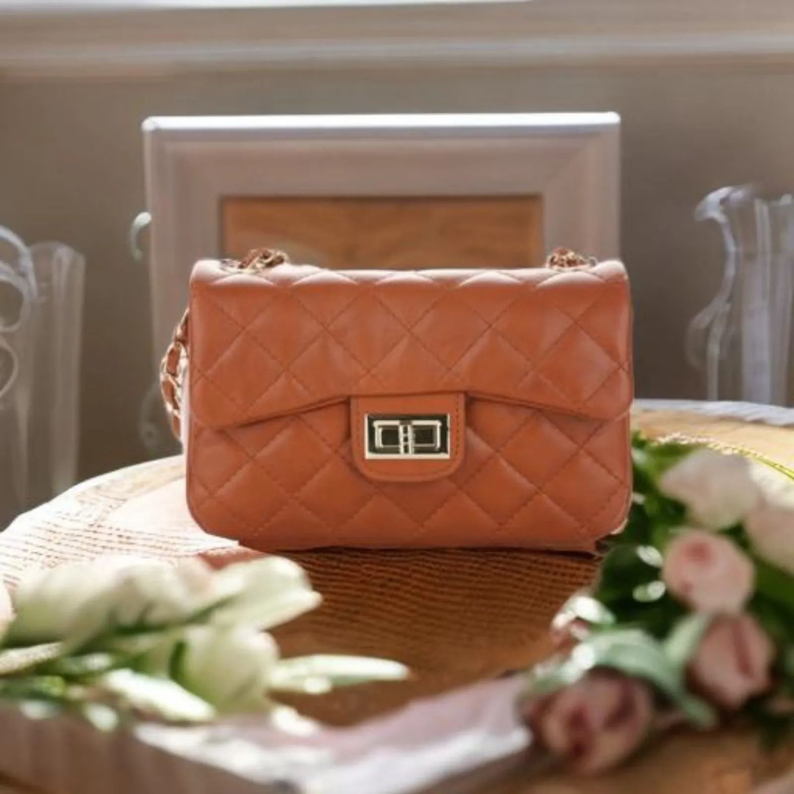 torebka damska skórzana listonoszka pikowana genuine leather