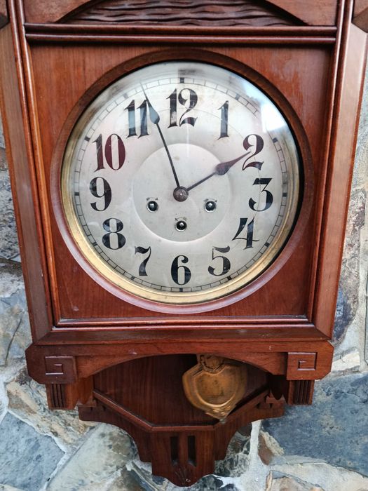 Relógio 3 cordas Madeira Nogueira Séc XIX 78  cm