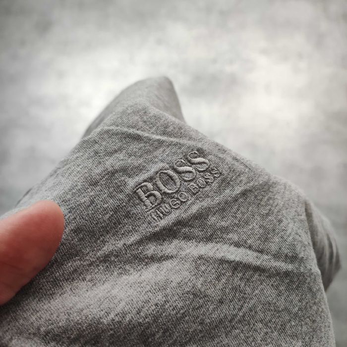 MĘSKA Koszulka Bawełna Hugo Boss BOSS Szara Elegancka Basic Klasyk
