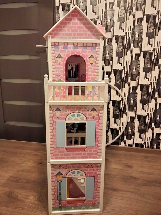 Duży drewniany domek dla lalek XXL