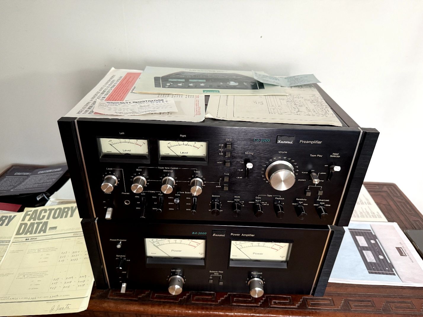 Sansui CA-3000 + BA-3000 od1 właściciela+papiery komplet JAPAN rarytas