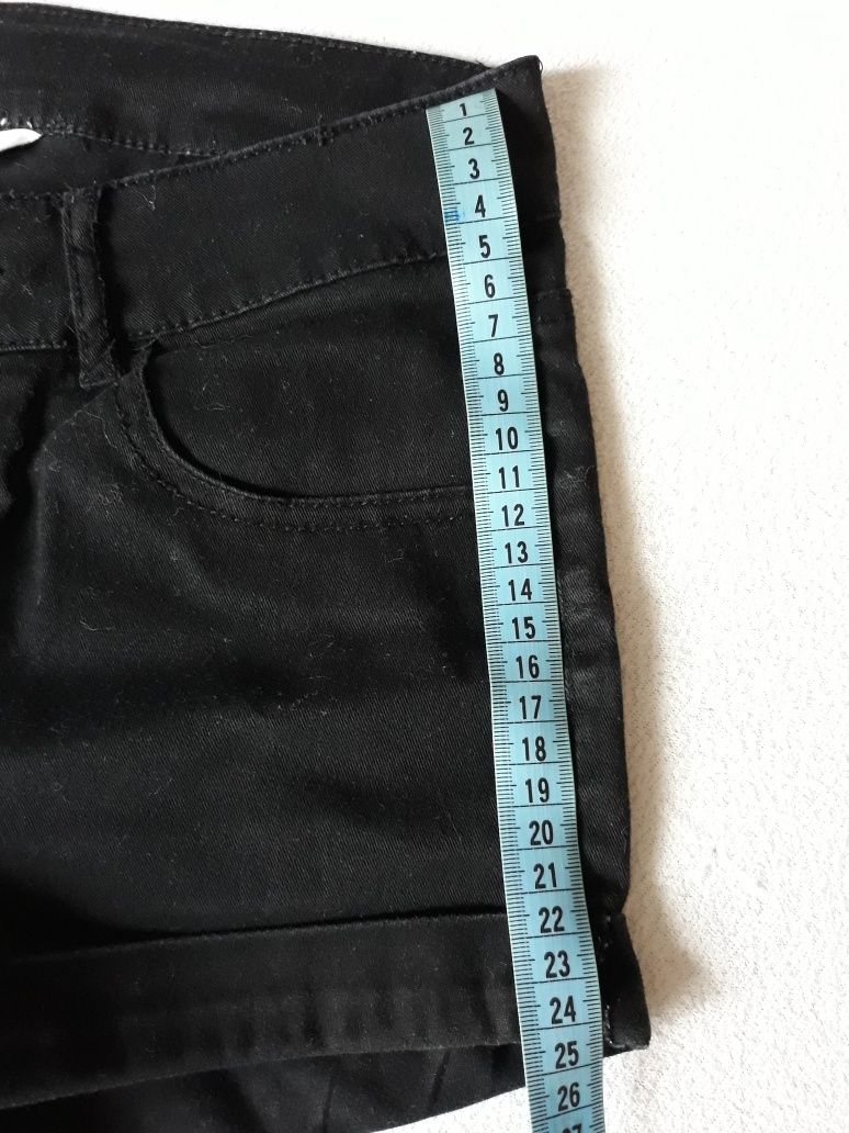 Spodenki jeansowe czarne H&M 152-164