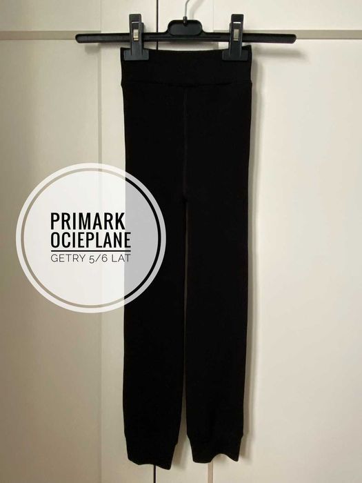 Czarne porządnie ocieplane getry dziewczęce Primark 5 - 6 lat jak nowe