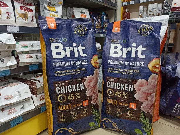 Преміум корм для собак Brit medium breed 15 кг