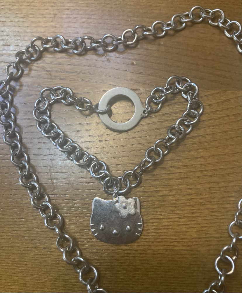 Conjunto fio e pulseira em prata 925 Hello Kitty