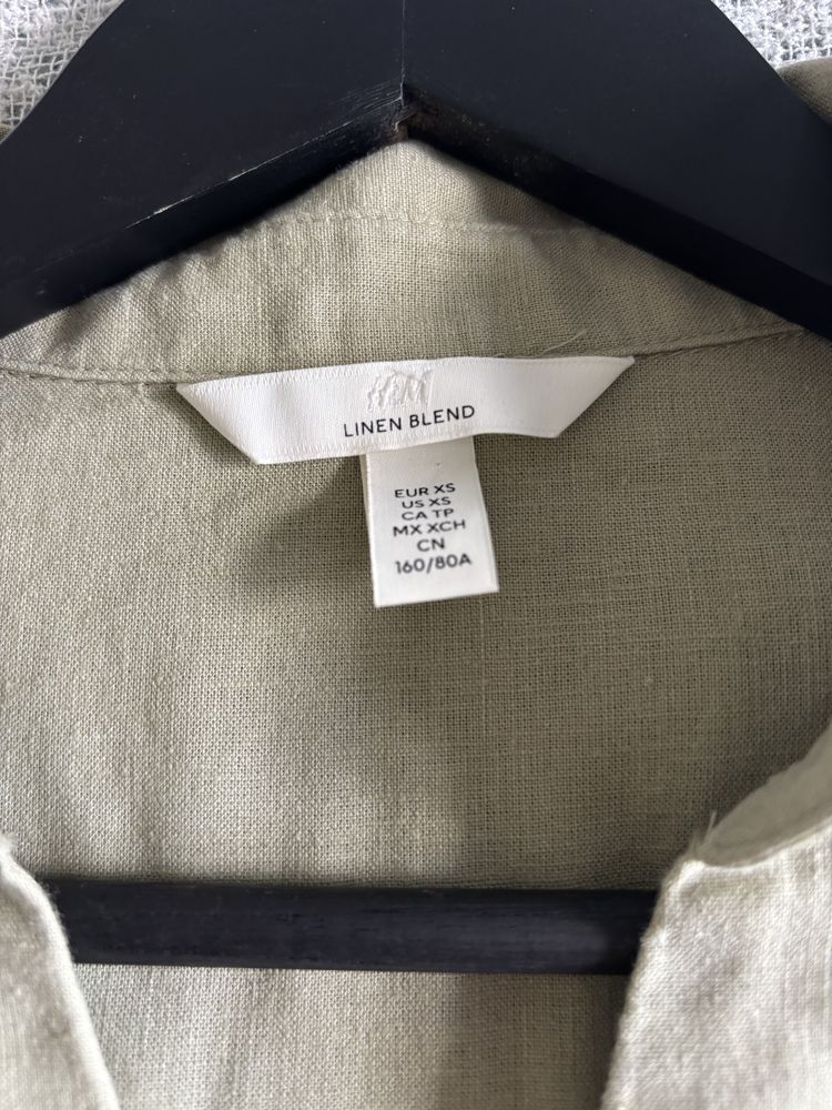 Khaki koszula len h&m w bardzo dobrym stanie idealna na lato len