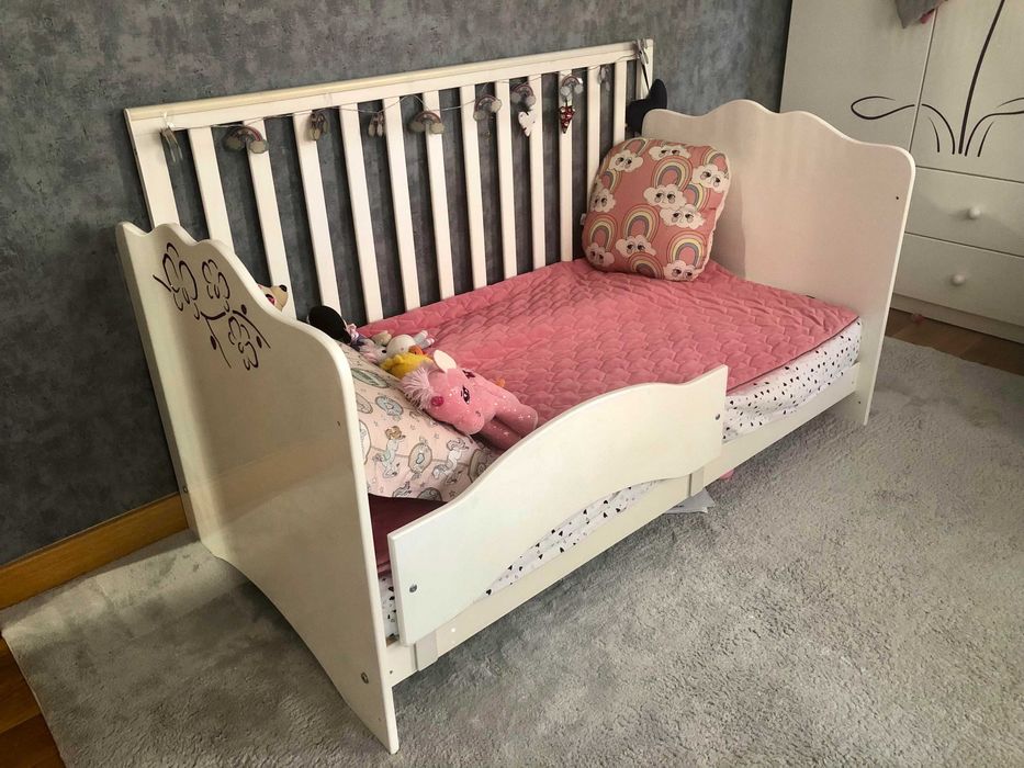 Łóżeczko Meblik orchidea (srebrna) 140x70