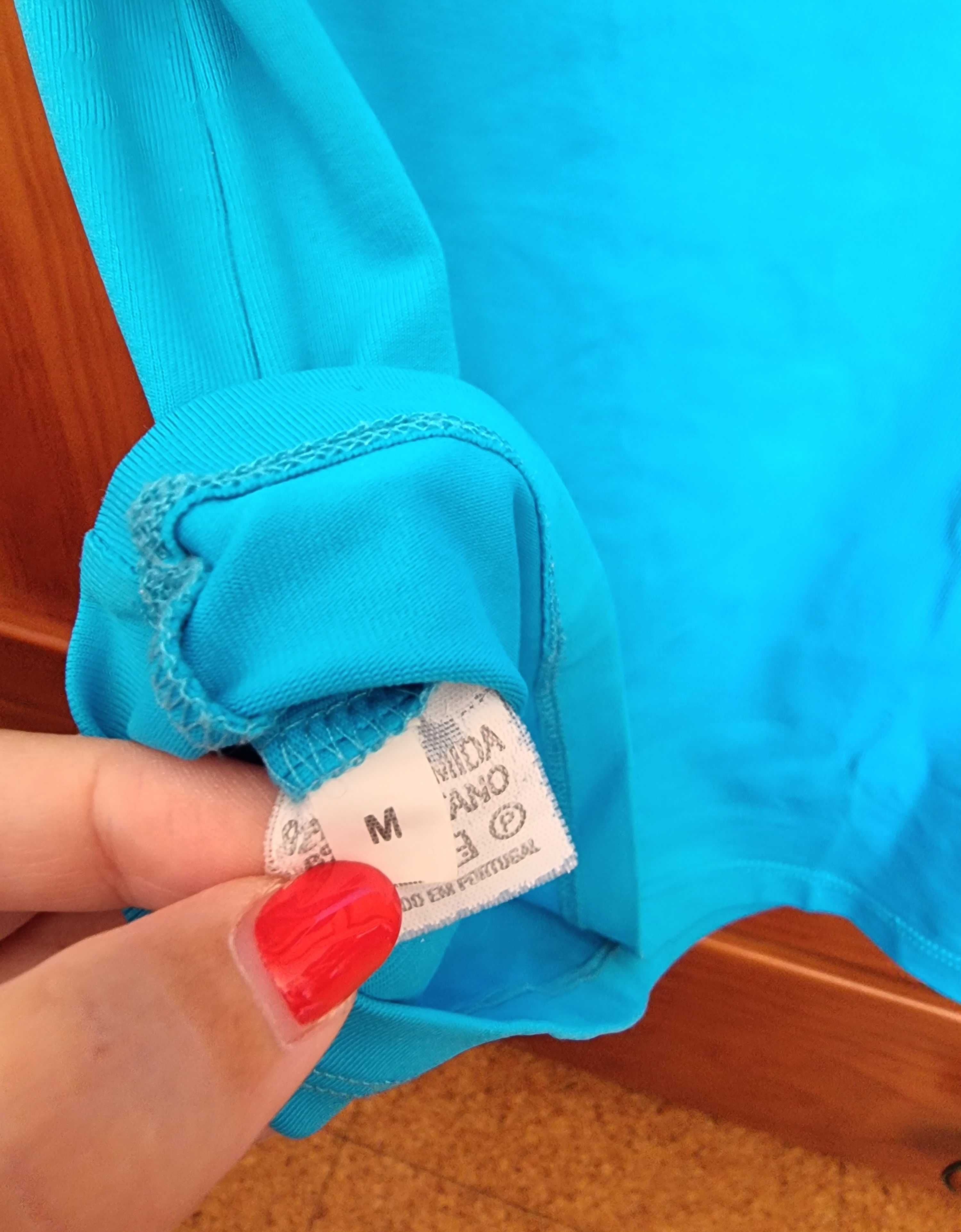 Top azul com renda