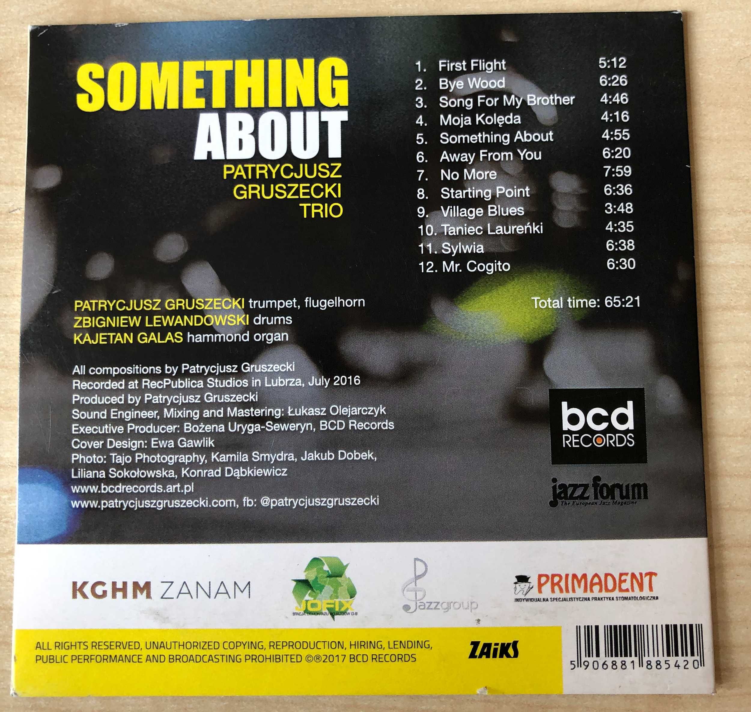 CD Something About Patrycjusz Gruszecki Trio