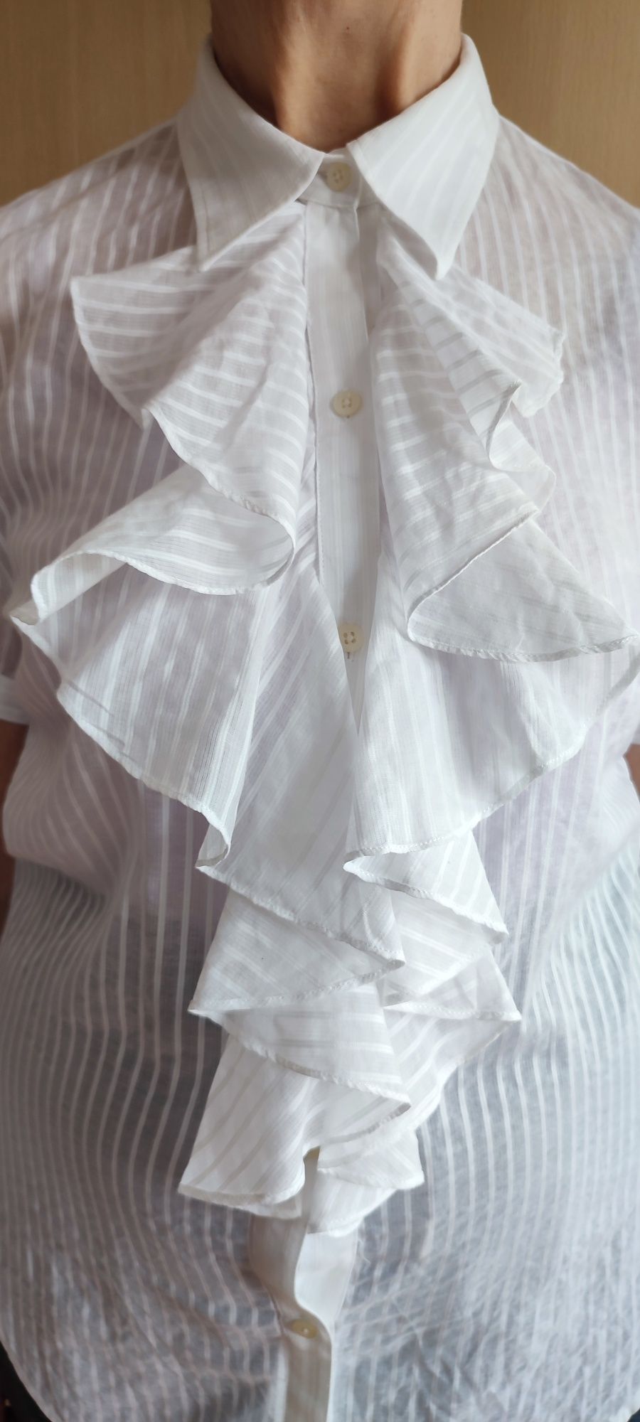 Ralph Lauren_bluzka bawełniana, z żabotem, rozmiar M
