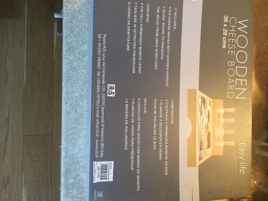 Drewniano-szklana deska do serów Nuova R2S 36x 28cm