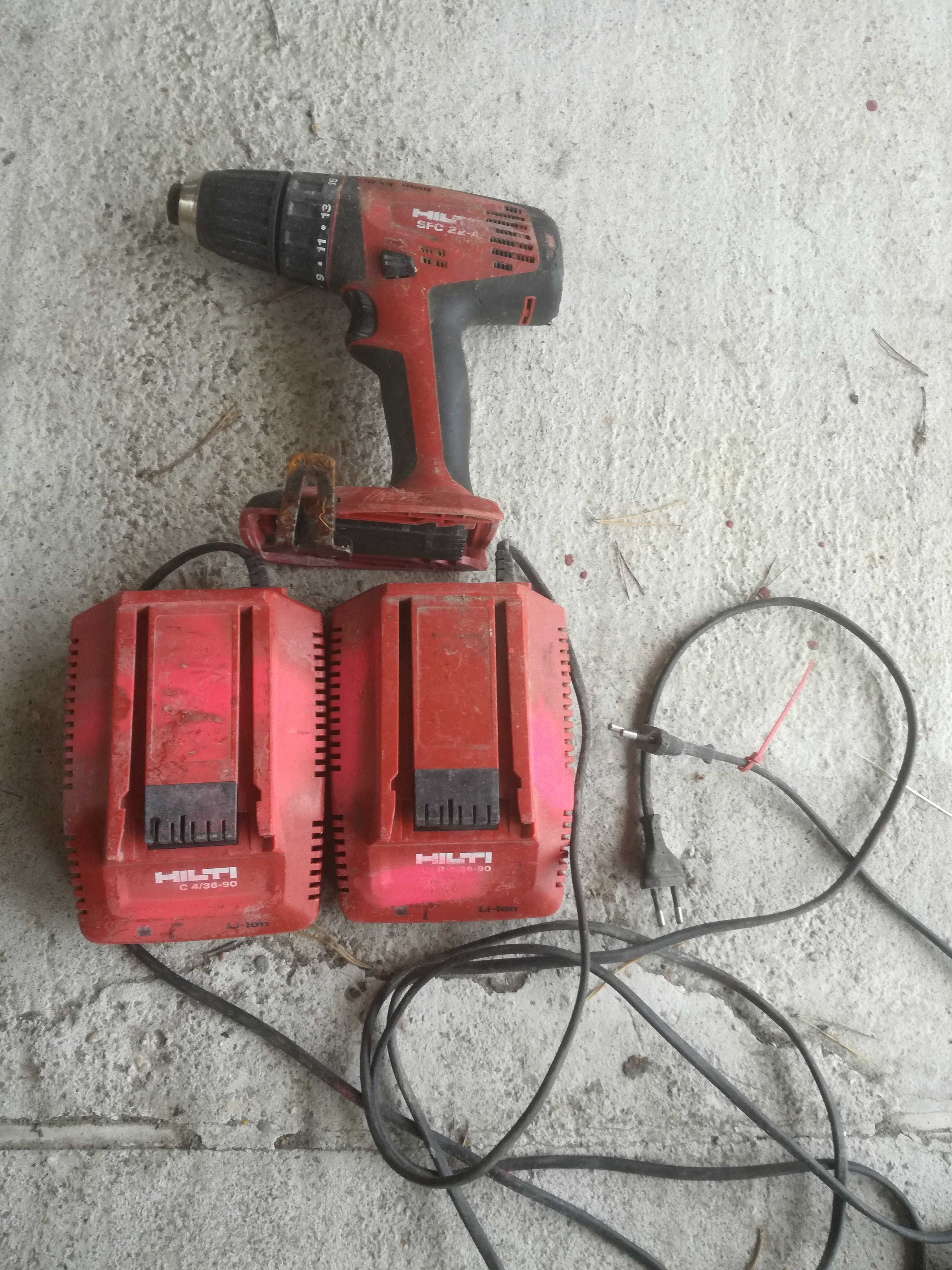 Zestaw HILTI  2 ładowarki  C 4/36-90 + wkrętarka SFC 22A