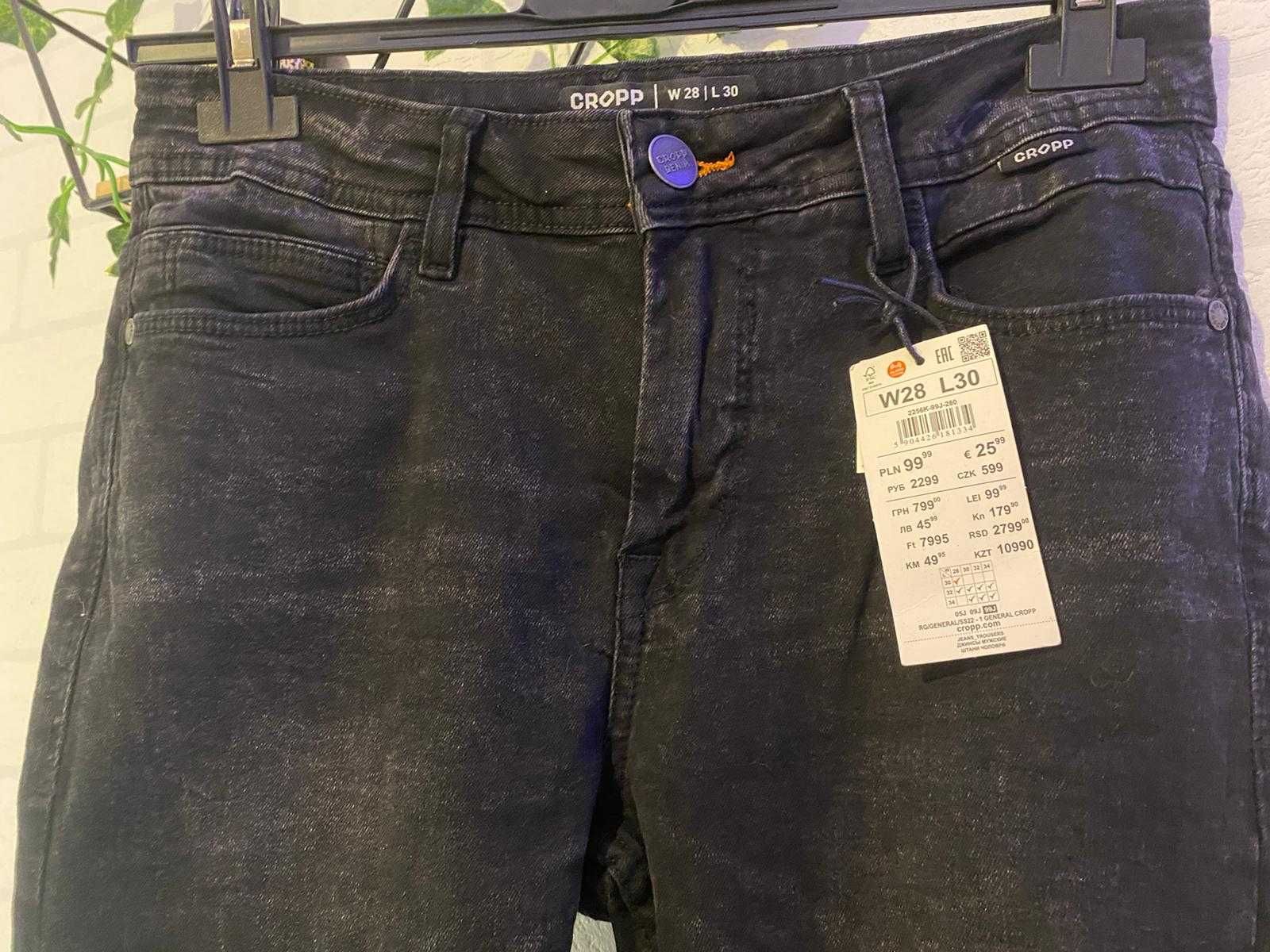OKAZJA Cropp męskie jeansy,  super skinny W 28 L30, denim czarne