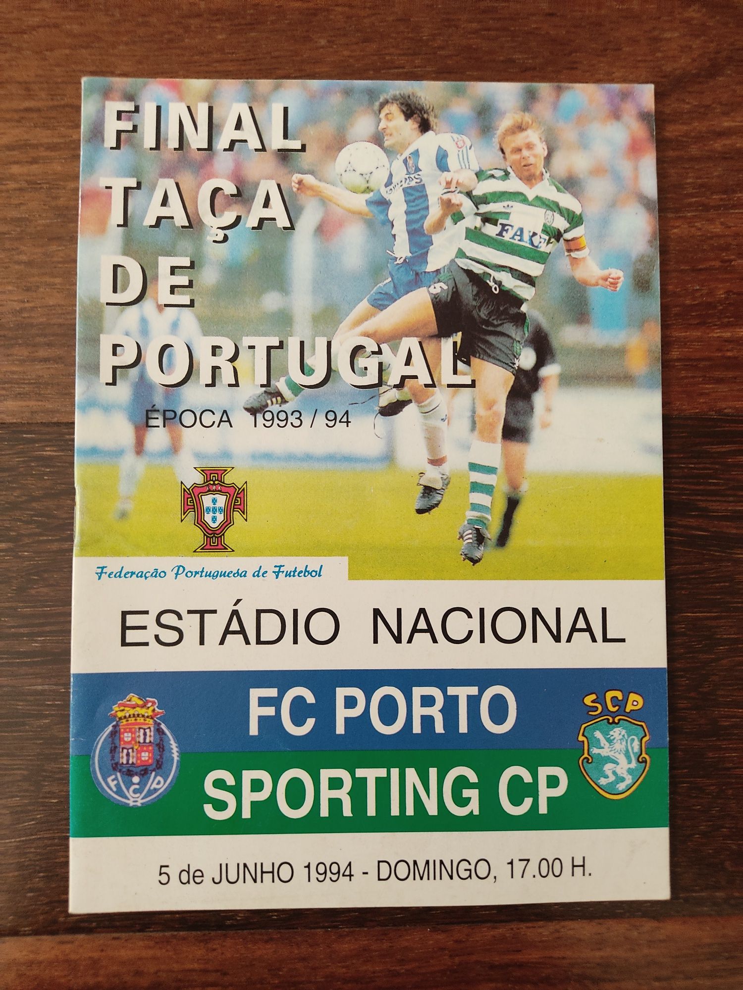 Programa do Sporting FC Porto final taça de Portugal 1994