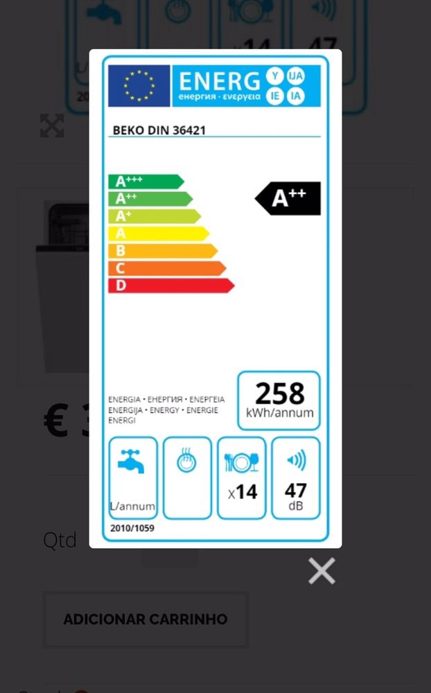 Maquina Loiça Beko Encastre