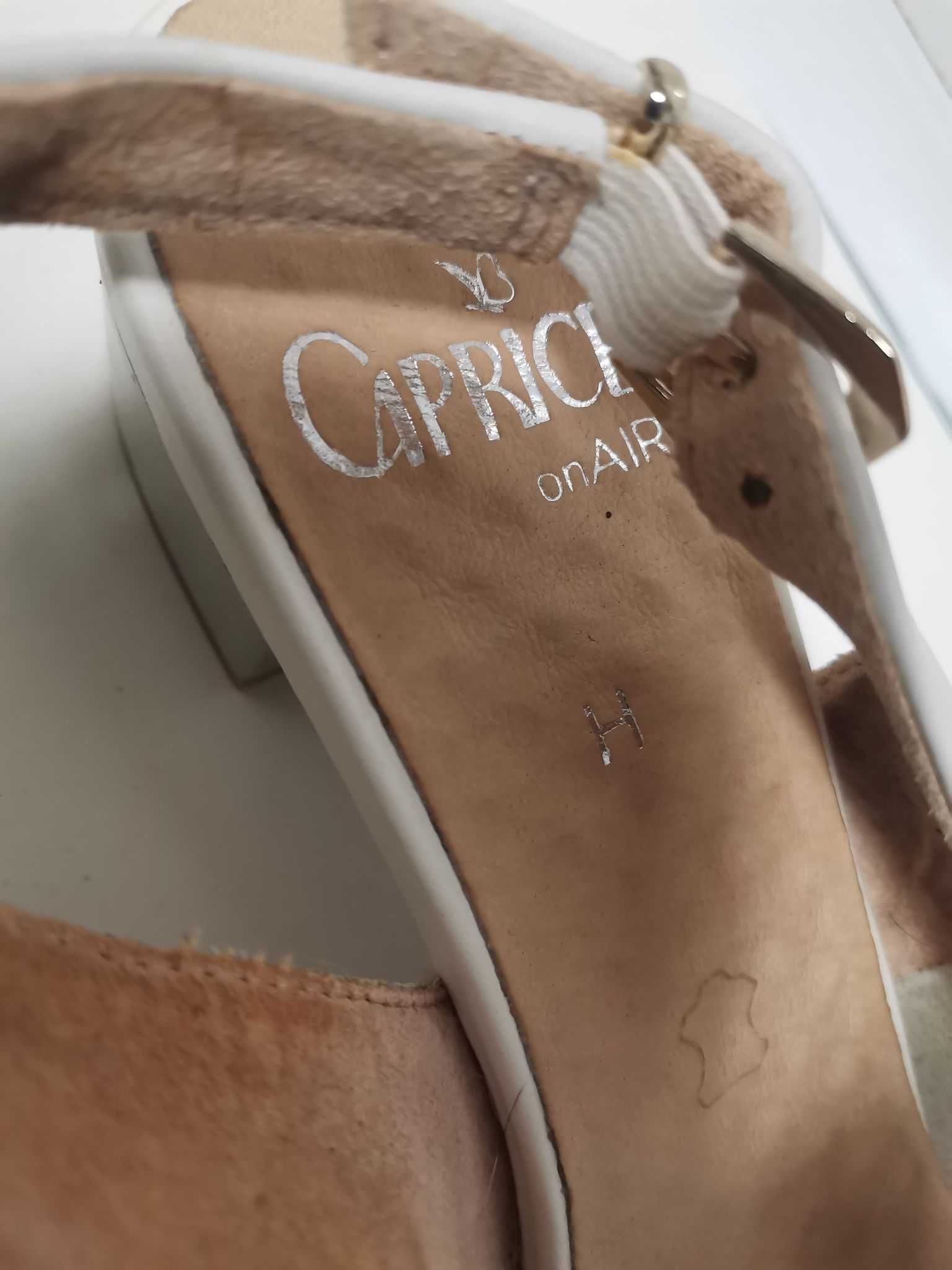 Eleganckie buty biało złote firmy Caprice rozmiar 38