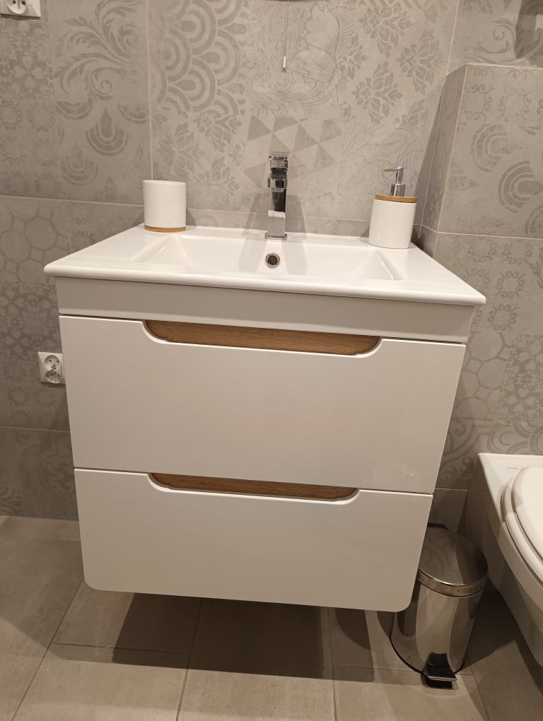 Szafka z umywalką 60 cm szafka Aruba dąb do łazienki łazienkowa