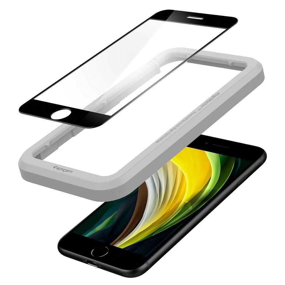 Szkło Hartowane Spigen Alm Glass Fc Do Iphone 7 / 8 / Se 2020 Czarny