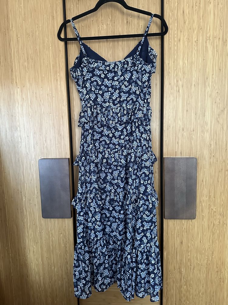 Michael Kors sukienka georgette w kwiaty falbanki r XS