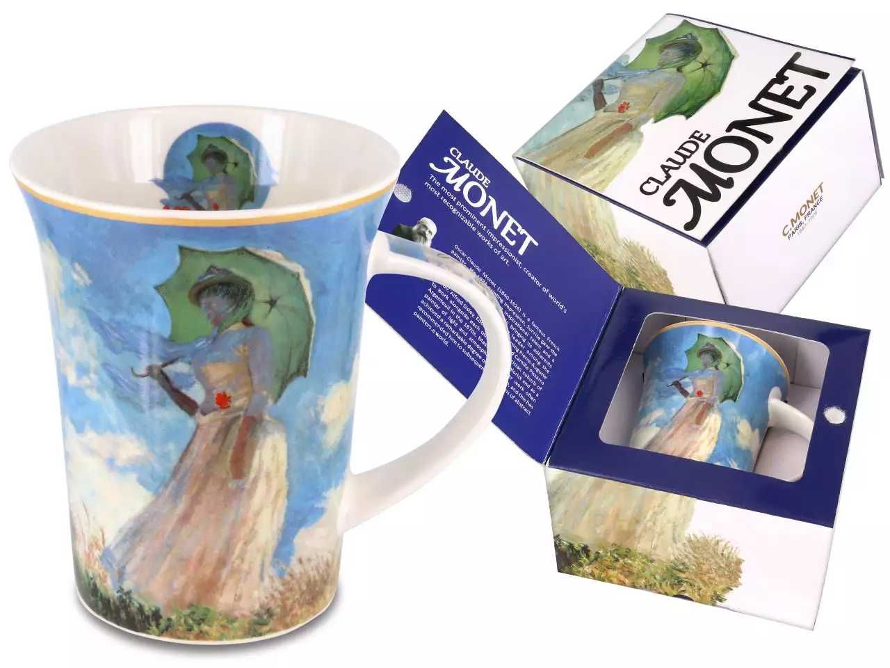 NOWY Kubek ceramiczny 350ml Claude Monet Kobieta z parasolem