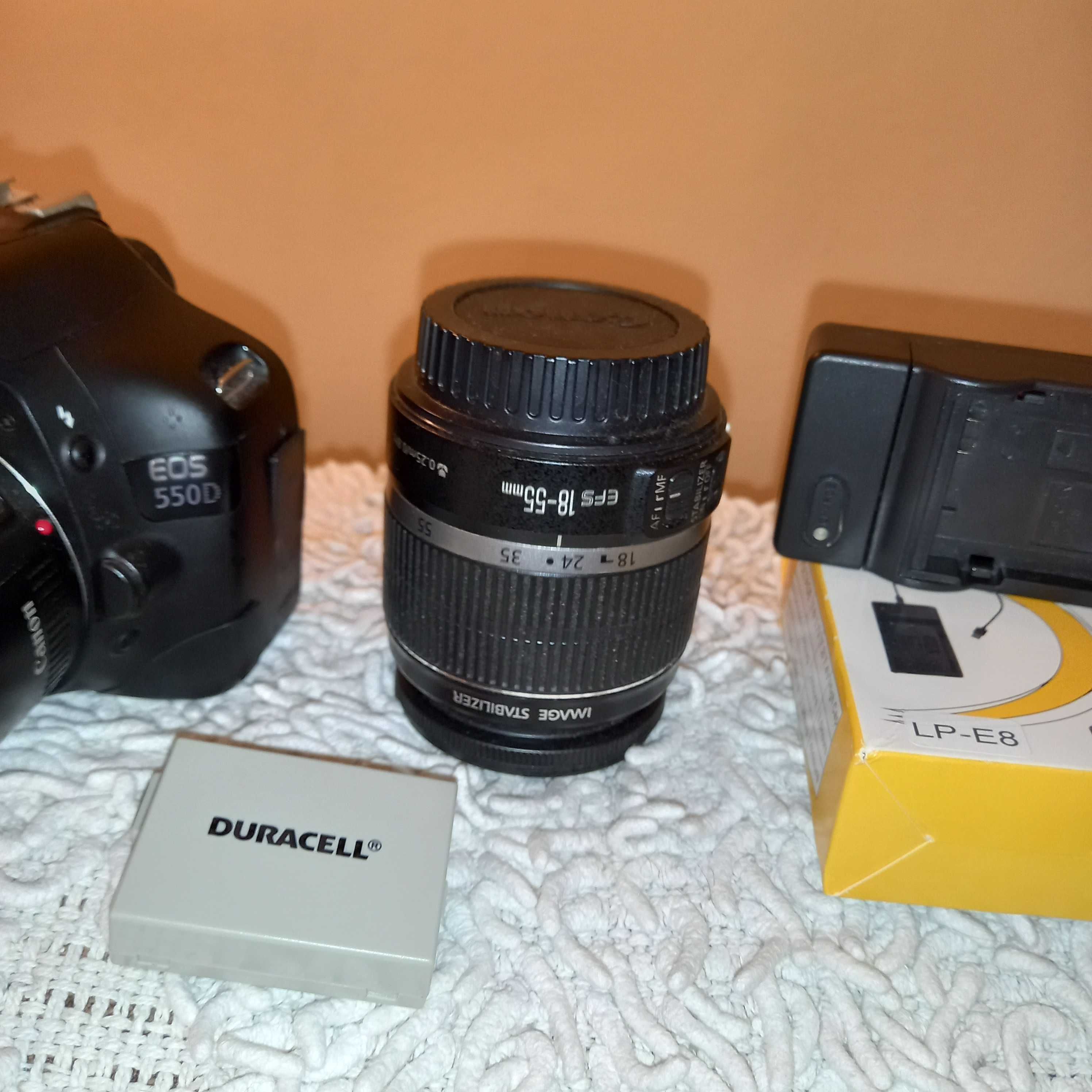 Canon EOS550D DSLR + 2 lentes 50mm + , bateria, carregador, correia