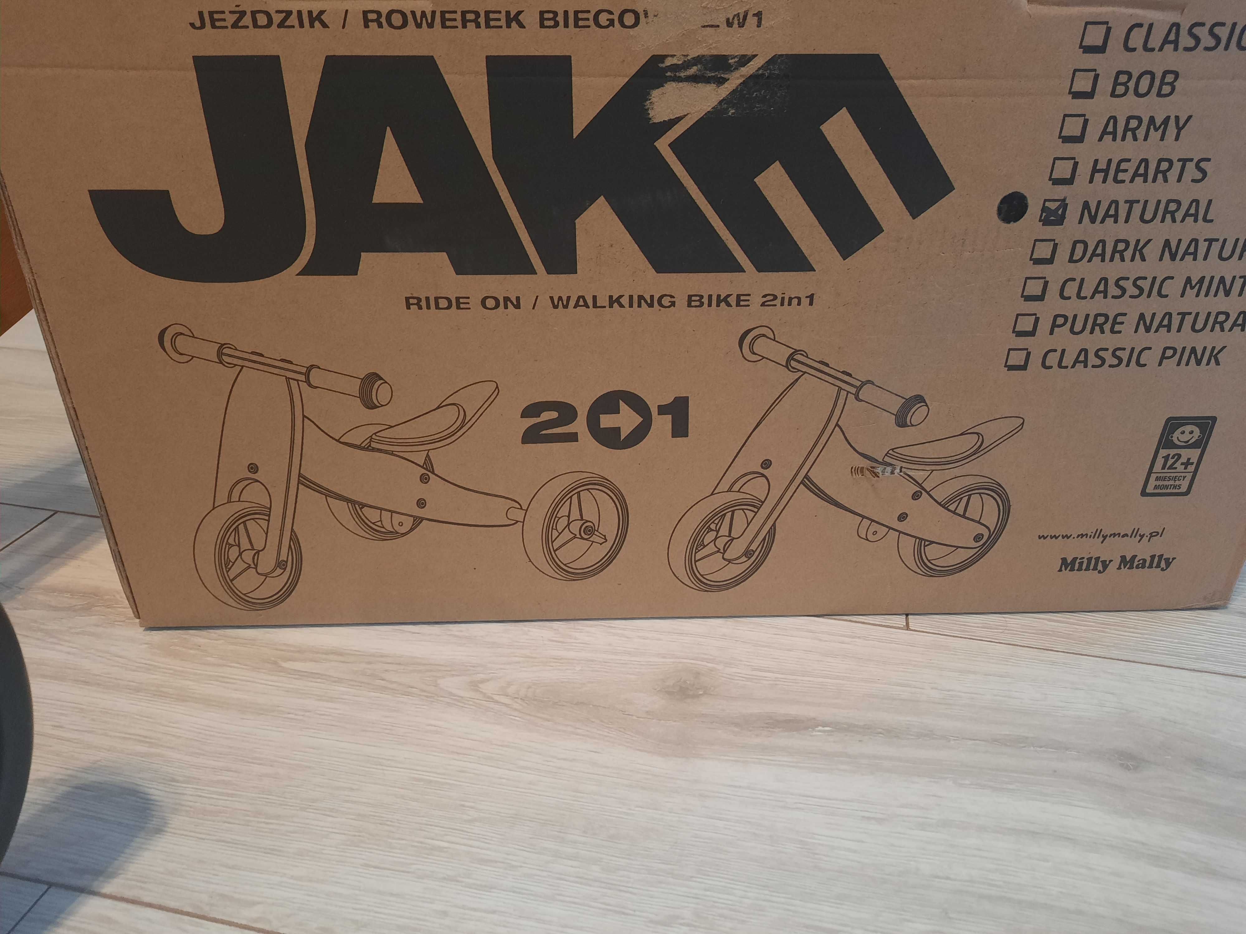 Rowerek drewniany biegowy trójkołowy JAKE 2w1