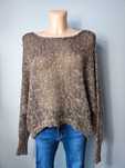 Sweter sweterek oversize brązowy długi rękaw cekiny z cekinami L/XL