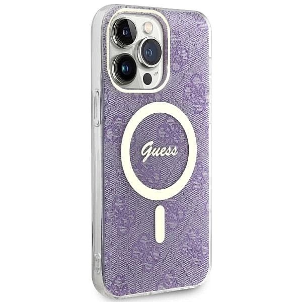 Etui Guess 4G MagSafe na iPhone 14 Pro Max - purpurowe