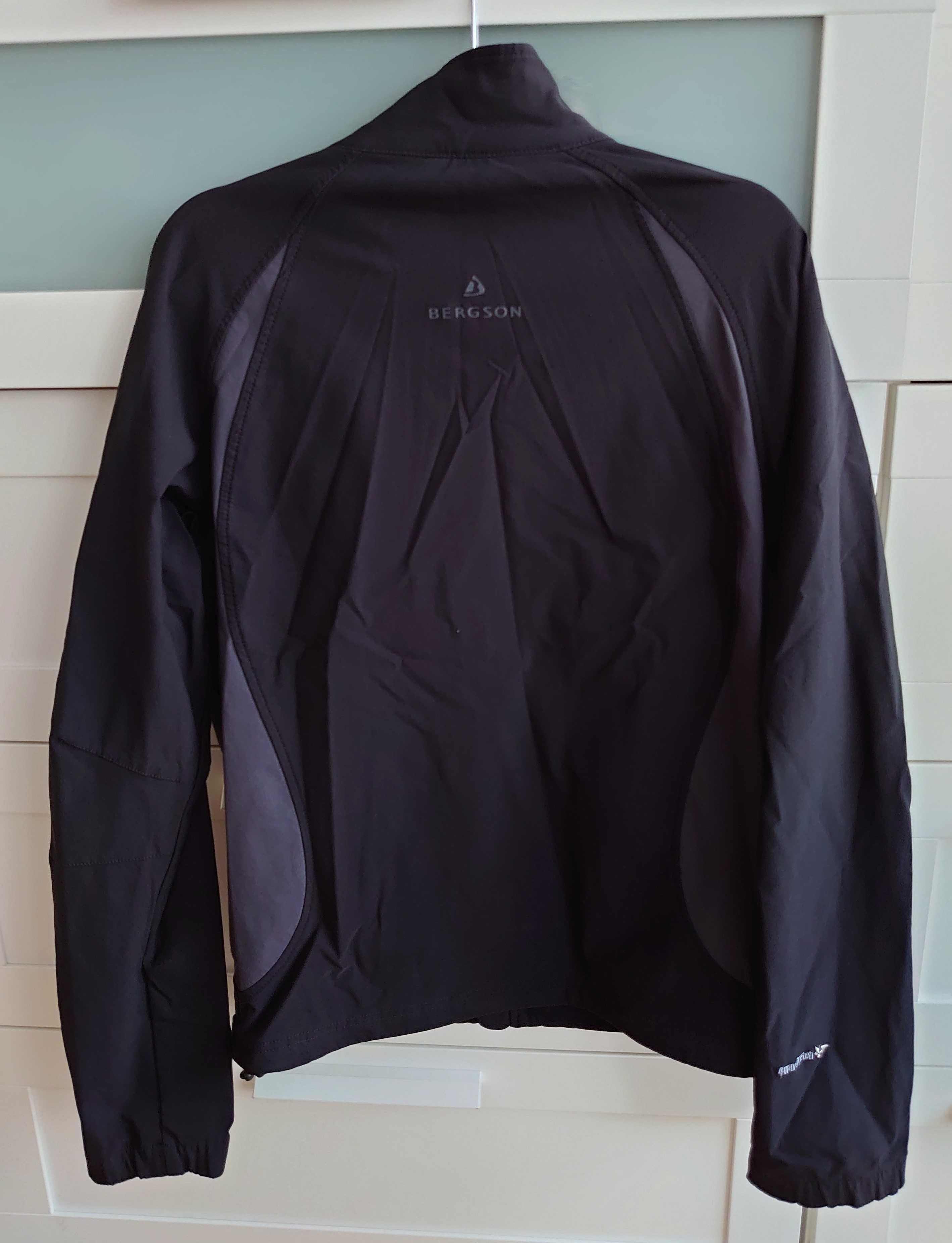 Kurtka męska czarna SoftShell bez kaptura BERGSON model Omega  r.S.