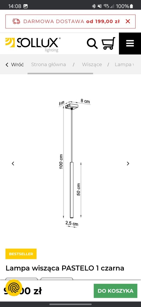 2x lampa sufitowa tuba