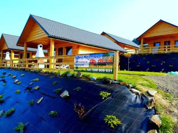 Domek z jacuzzi sauną nad jeziorem  w Bieszczadach własna plaża 30%