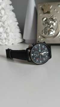 Zegarek męski czarny elegancki skórzany nowy bez metki