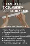 Lampka LED z czujnikiem ruchu – ładowana USB, bez wiercenia