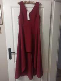 Nowa asymetryczna bordowa sukienka z koko moda roz.42 wraz z wysyłką